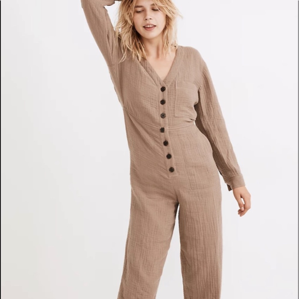 Madewell light spun stitch pocket coverall jumpsuit